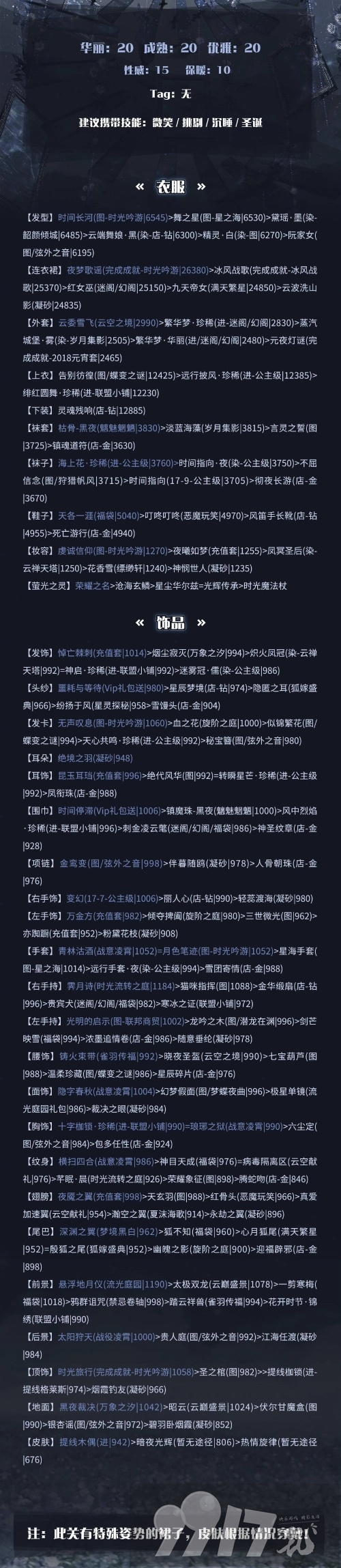 奇迹暖暖星依云渚有什么搭配技巧 星依云渚最佳搭配建议一览