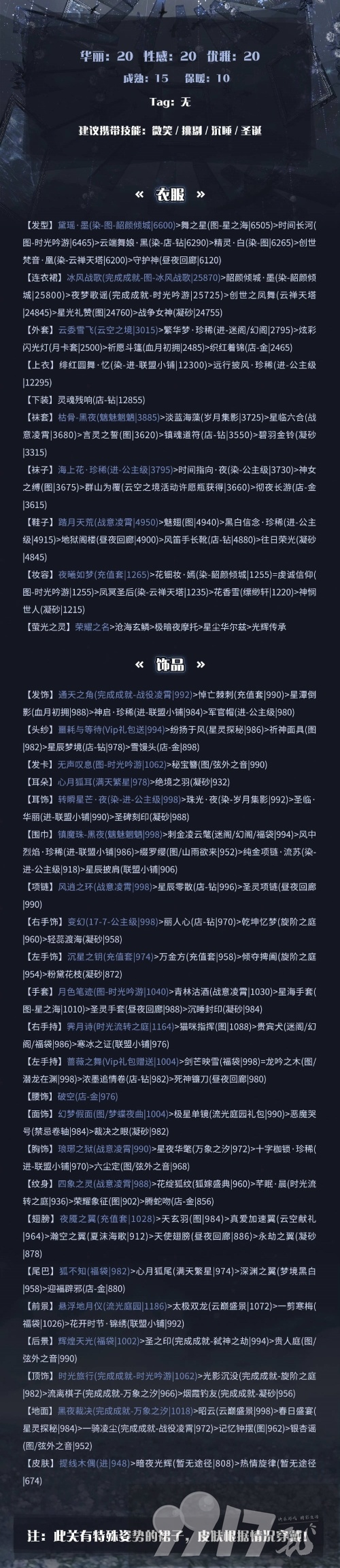 奇迹暖暖星依云渚有什么搭配技巧 星依云渚最佳搭配建议一览